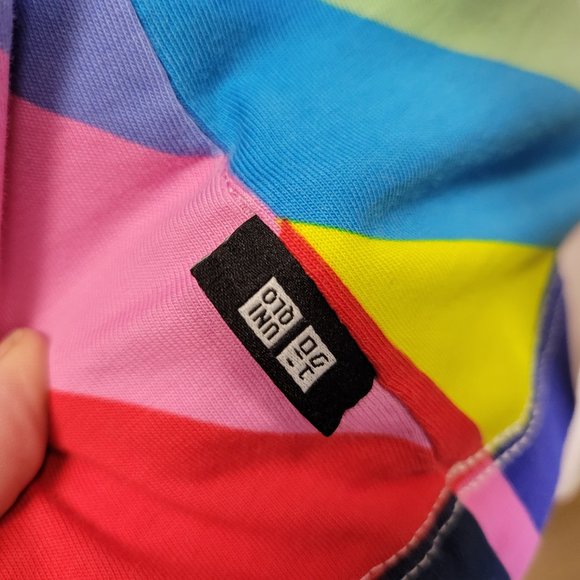 Marimekko x Uniqlo Colorful Geometric Boxy Oversized Tee Shirt Womens XS - Picture 7 of 9